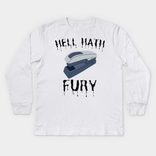 Garth Marenghi’s Darkplace Hell Hath Fury Stapler Kids Long Sleeve T-Shirt